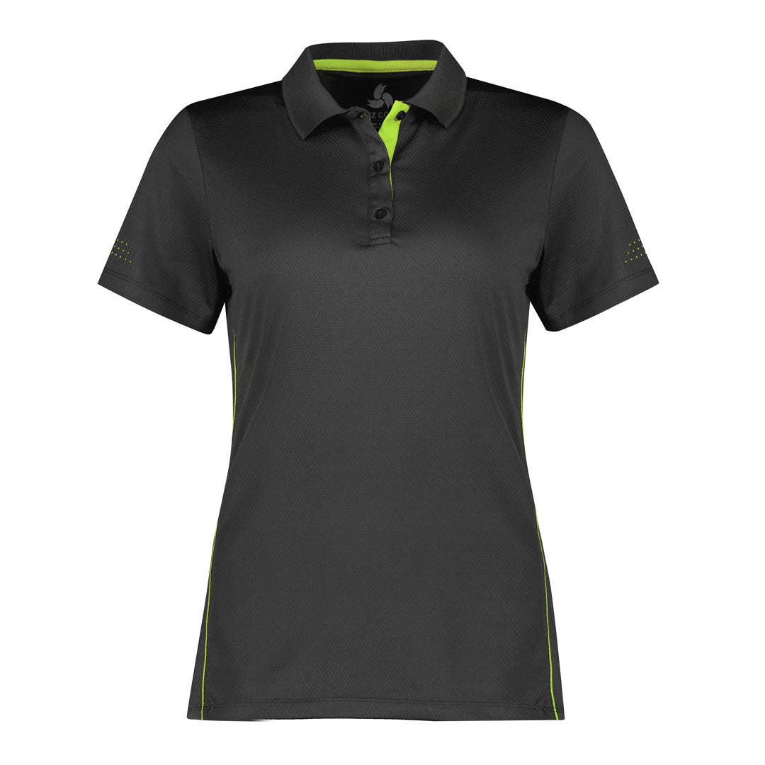 House of Uniforms The Balance Polo | Plus | Ladies | Short Sleeve Biz Collection Grey/Lime