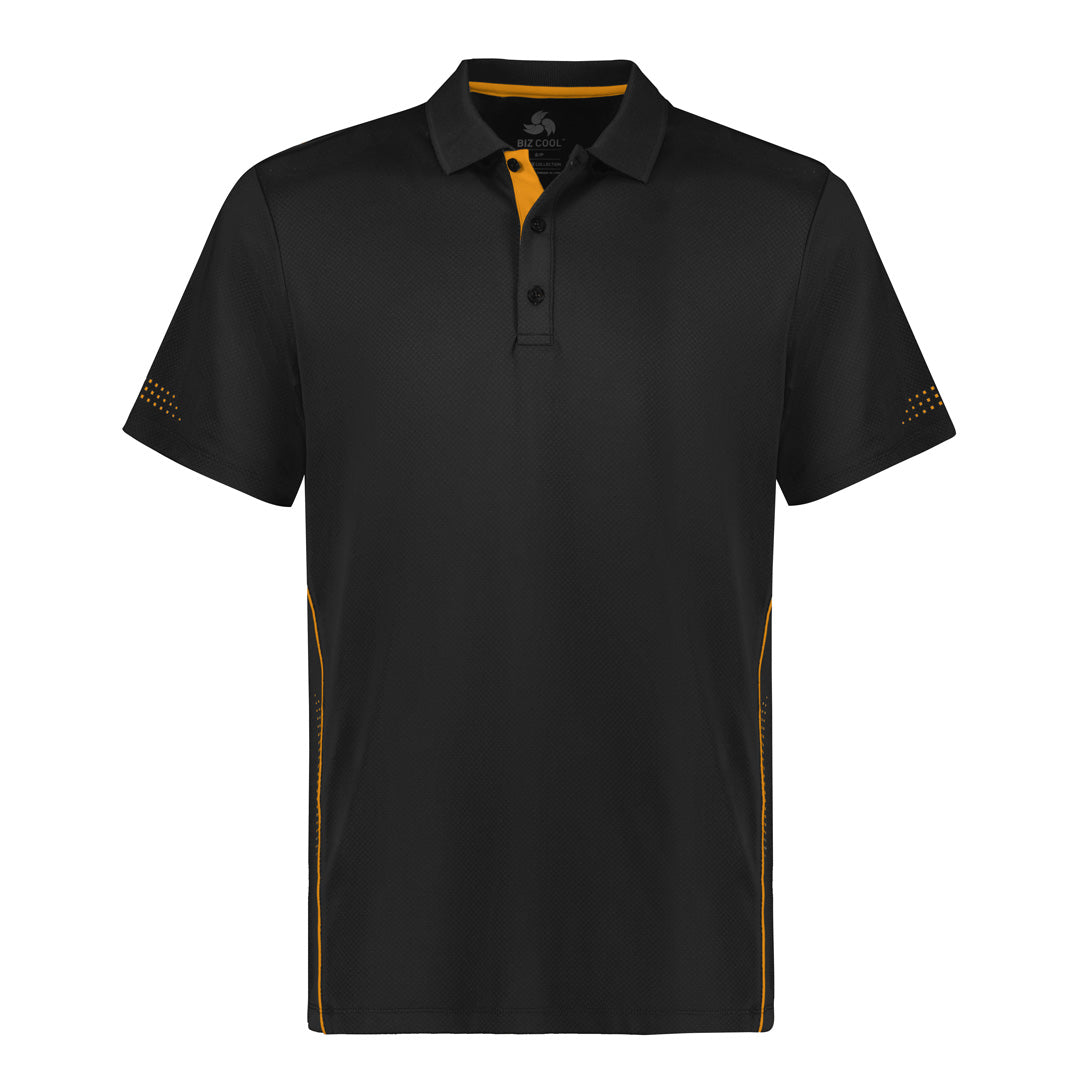 House of Uniforms The Balance Polo | Mens | Short Sleeve Biz Collection Black/Gold