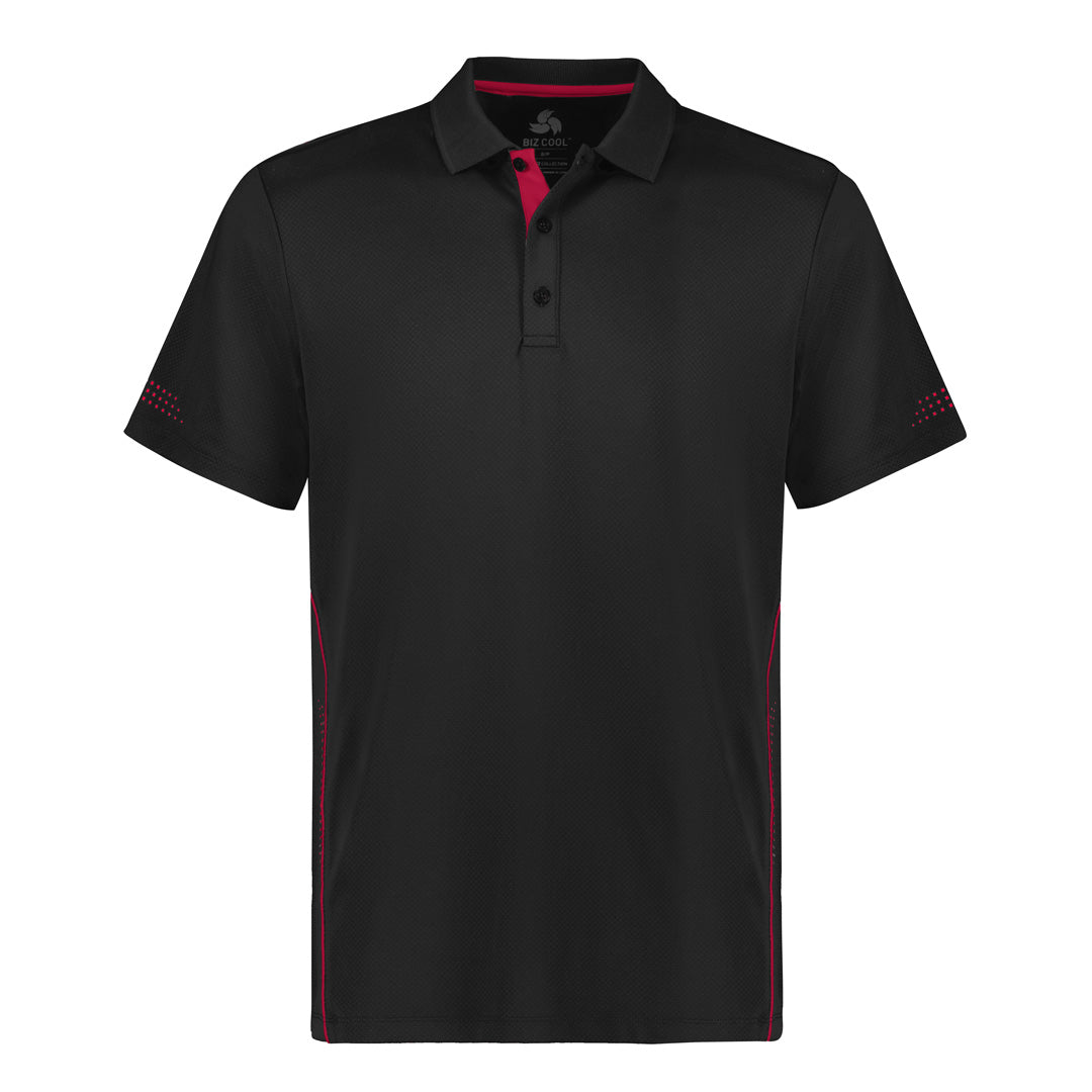 House of Uniforms The Balance Polo | Mens | Short Sleeve Biz Collection Black/Red