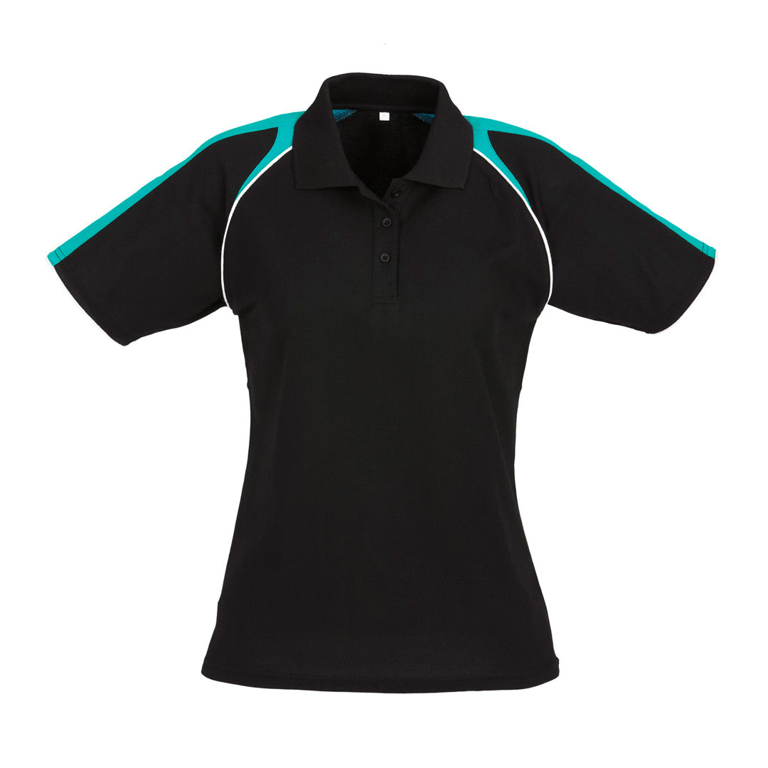 House of Uniforms The Triton Polo | Ladies | Short Sleeve Biz Collection Black/Teal