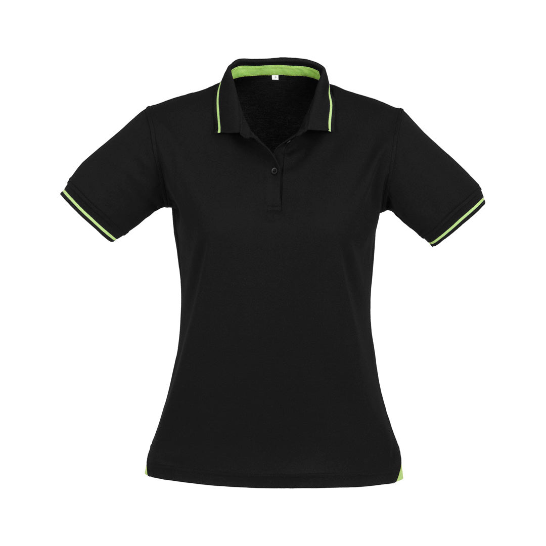 House of Uniforms The Jet Polo | Ladies | Short Sleeve Biz Collection Black/Green