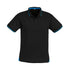 House of Uniforms The Jet Polo | Mens | Short Sleeve Biz Collection Black/Cyan