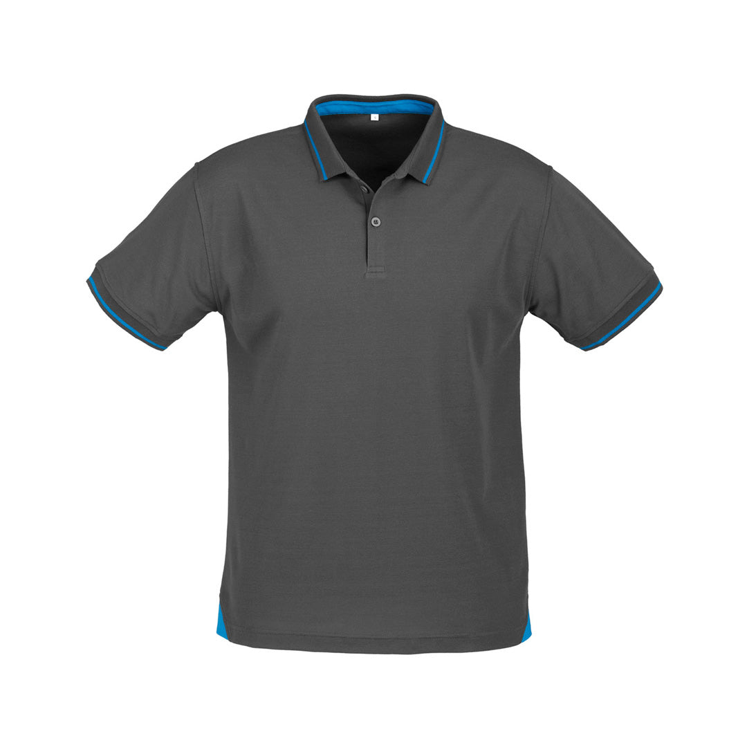 House of Uniforms The Jet Polo | Mens | Short Sleeve Biz Collection Steel Grey/Cyan