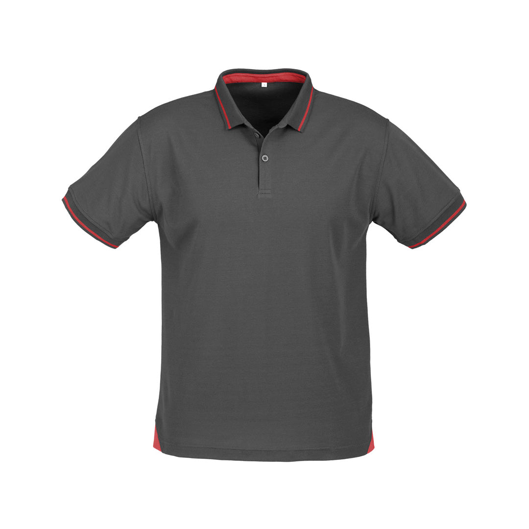House of Uniforms The Jet Polo | Mens | Short Sleeve Biz Collection Steel Grey/Red