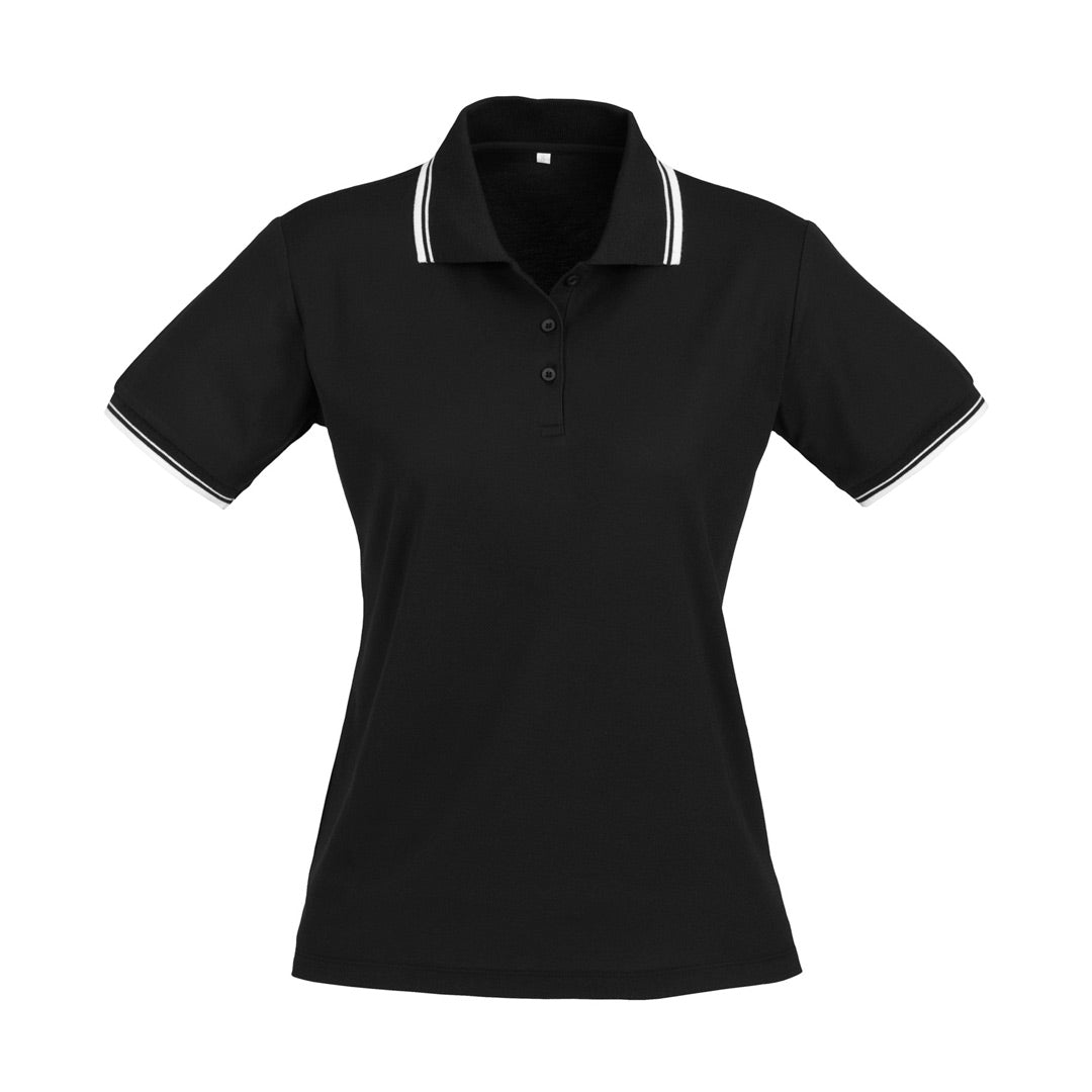 House of Uniforms The Cambridge Polo | Ladies | Short Sleeve Biz Collection Black/White