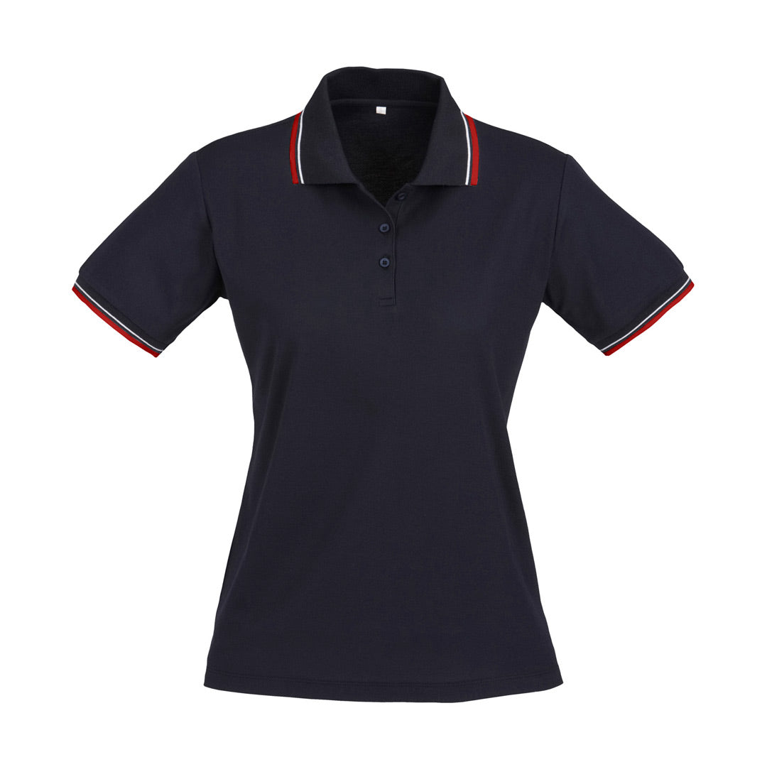 House of Uniforms The Cambridge Polo | Ladies | Short Sleeve Biz Collection Navy/Red/White