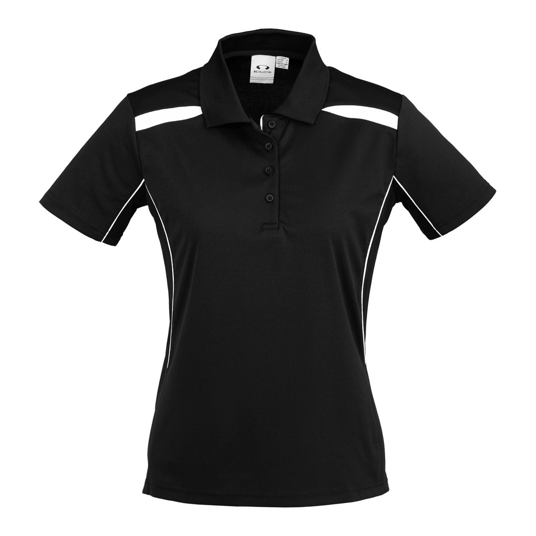 House of Uniforms The United Polo | Ladies | Plus | Short Sleeve Biz Collection Black/White