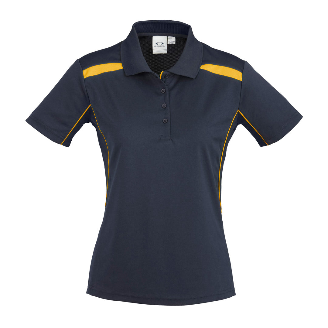 House of Uniforms The United Polo | Ladies | Plus | Short Sleeve Biz Collection Navy/Gold