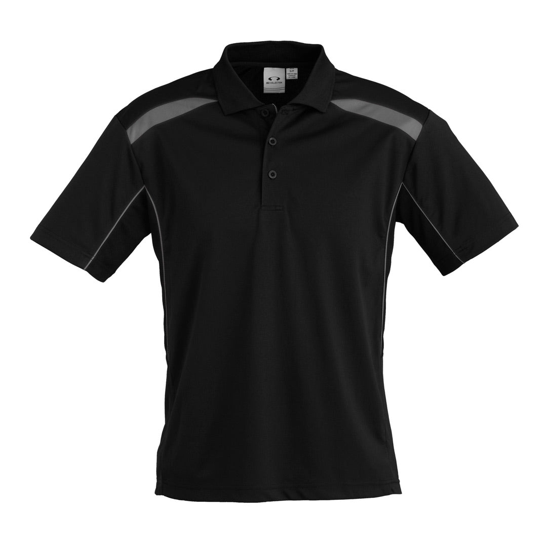 House of Uniforms The United Polo | Mens | Short Sleeve Biz Collection Black/Ash