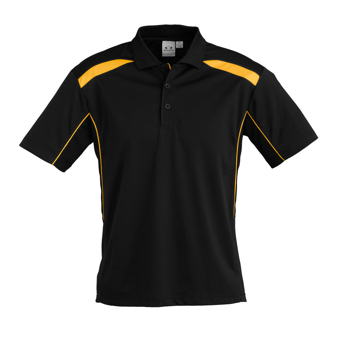 House of Uniforms The United Polo | Mens | Plus | Short Sleeve Biz Collection Black/Gold