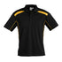 House of Uniforms The United Polo | Mens | Plus | Short Sleeve Biz Collection Black/Gold