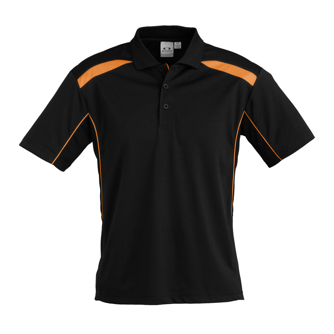 House of Uniforms The United Polo | Mens | Plus | Short Sleeve Biz Collection Black/Orange