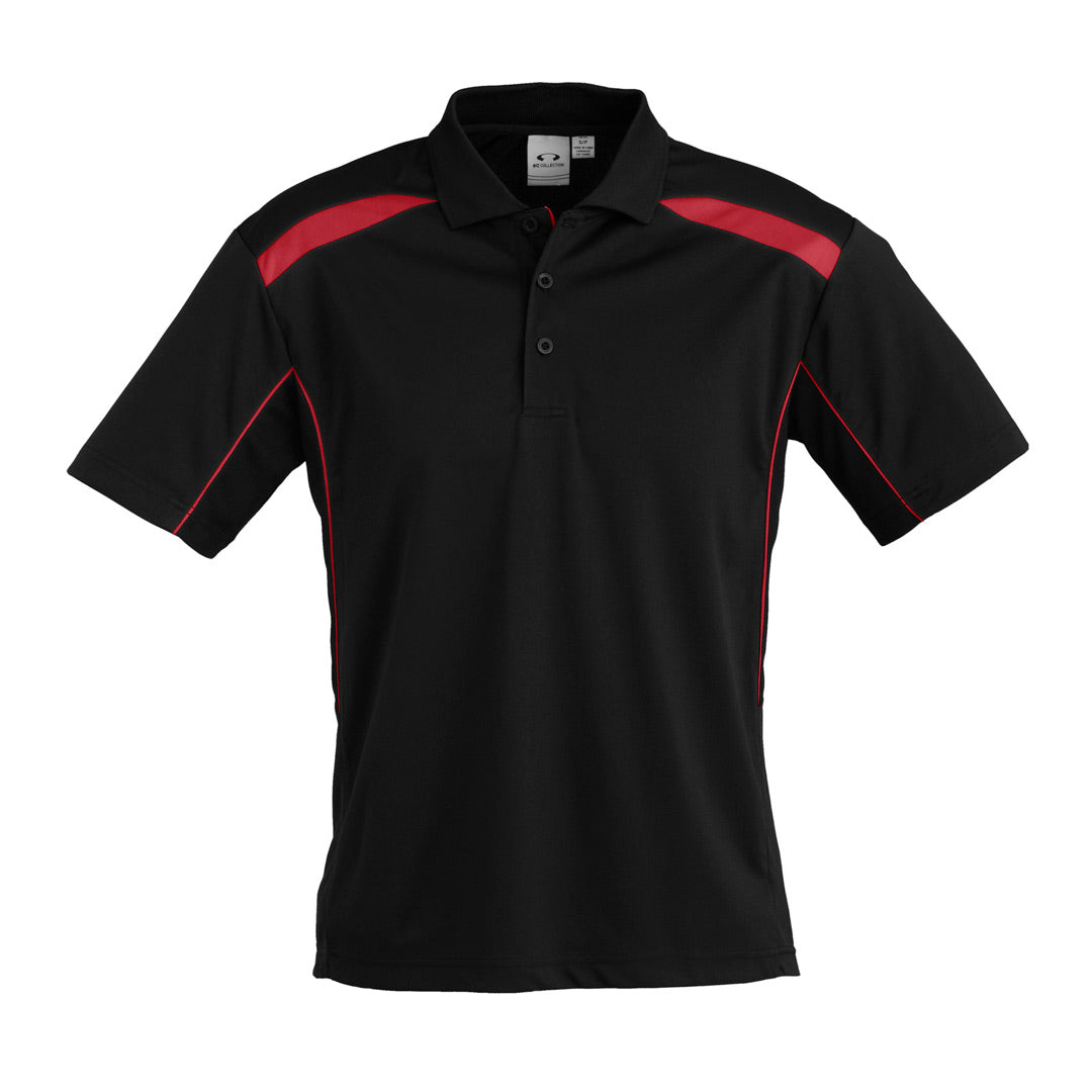 House of Uniforms The United Polo | Mens | Plus | Short Sleeve Biz Collection Black/Red