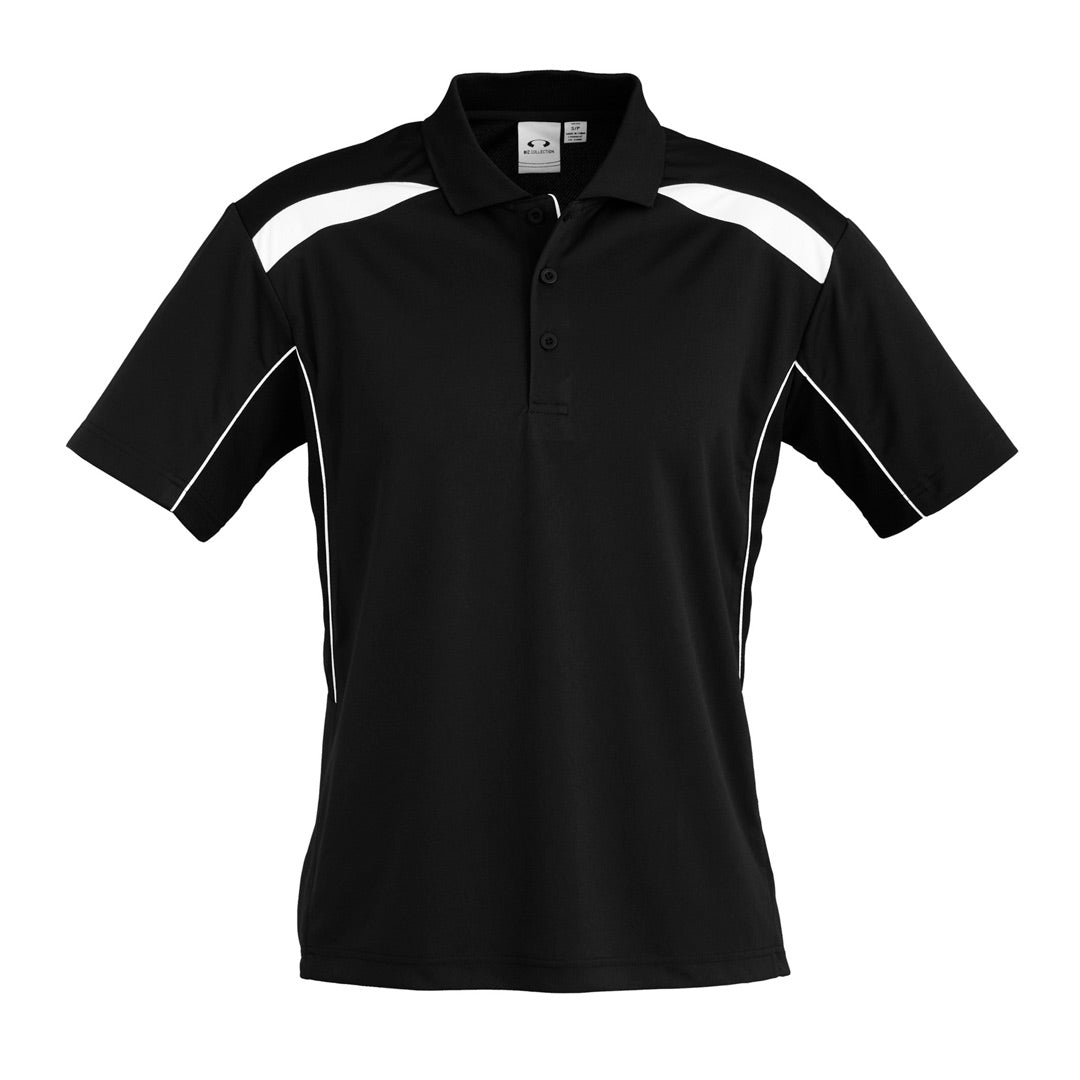 House of Uniforms The United Polo | Mens | Plus | Short Sleeve Biz Collection Black/White