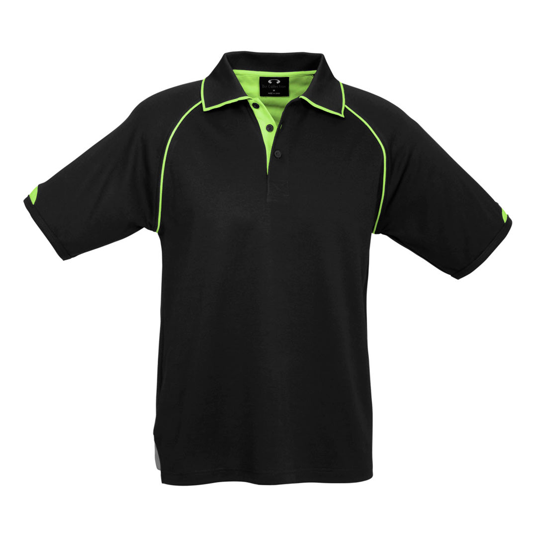 House of Uniforms The Fusion Polo | Mens | Short Sleeve Biz Collection Black/Lime