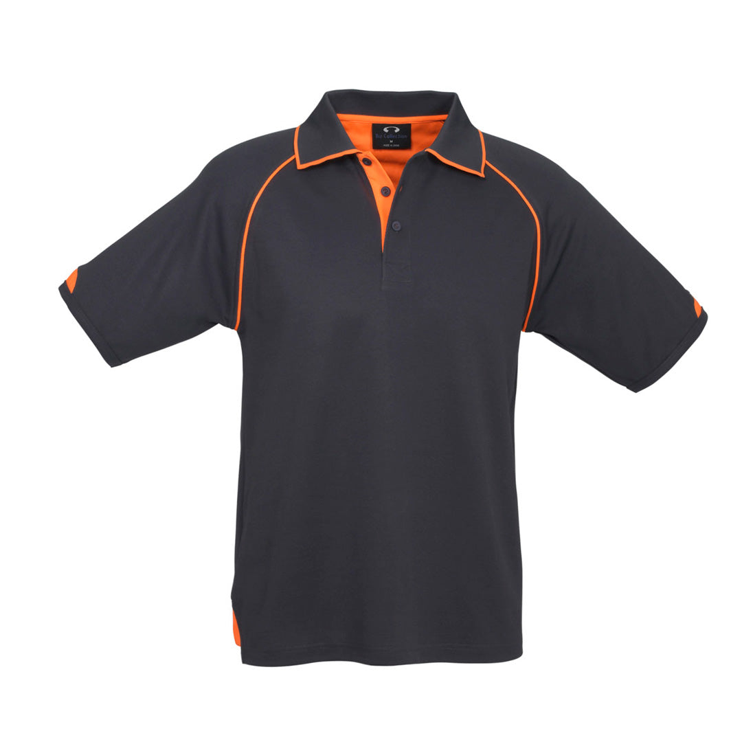 House of Uniforms The Fusion Polo | Mens | Short Sleeve Biz Collection Grey/Orange