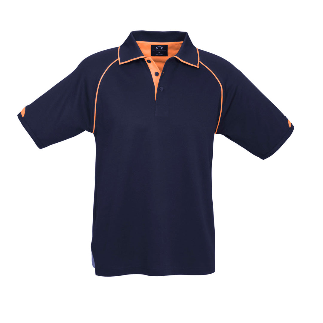 House of Uniforms The Fusion Polo | Mens | Short Sleeve Biz Collection Navy/Orange