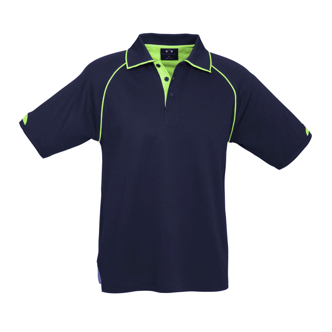 House of Uniforms The Fusion Polo | Mens | Short Sleeve Biz Collection Navy/Lime