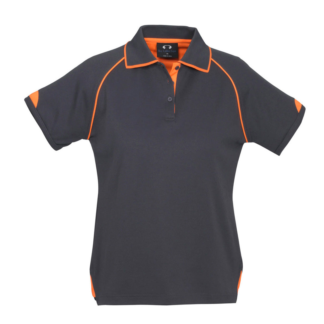 House of Uniforms The Fusion Polo | Ladies | Short Sleeve Biz Collection Grey/Orange