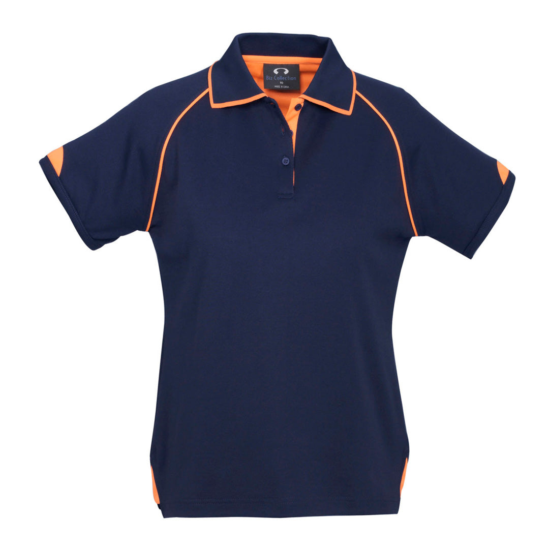 House of Uniforms The Fusion Polo | Ladies | Short Sleeve Biz Collection Navy/Orange