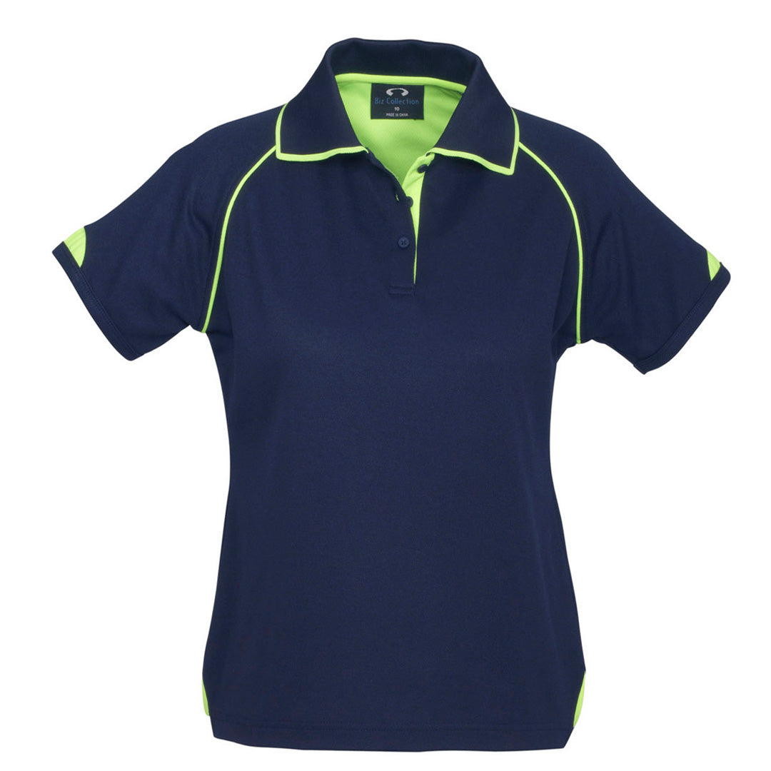 House of Uniforms The Fusion Polo | Ladies | Short Sleeve Biz Collection Navy/Lime