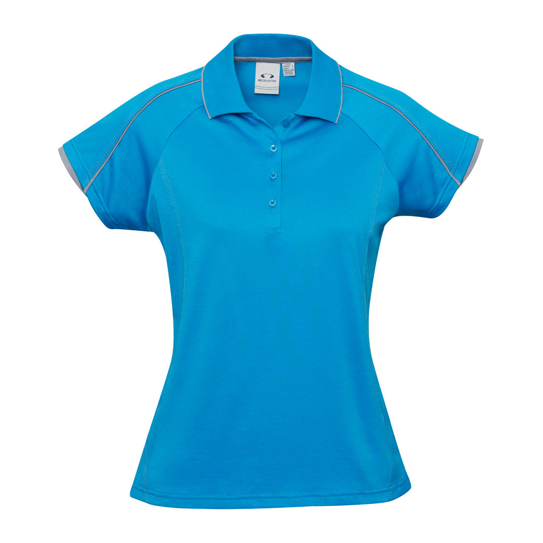 House of Uniforms The Blade Polo | Ladies | Short Sleeve Biz Collection Cyan/Silver