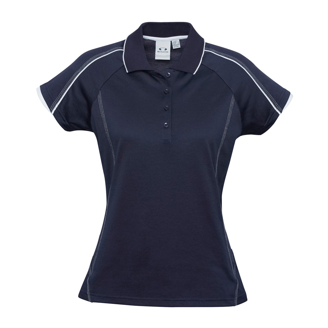 House of Uniforms The Blade Polo | Ladies | Short Sleeve Biz Collection Navy/White