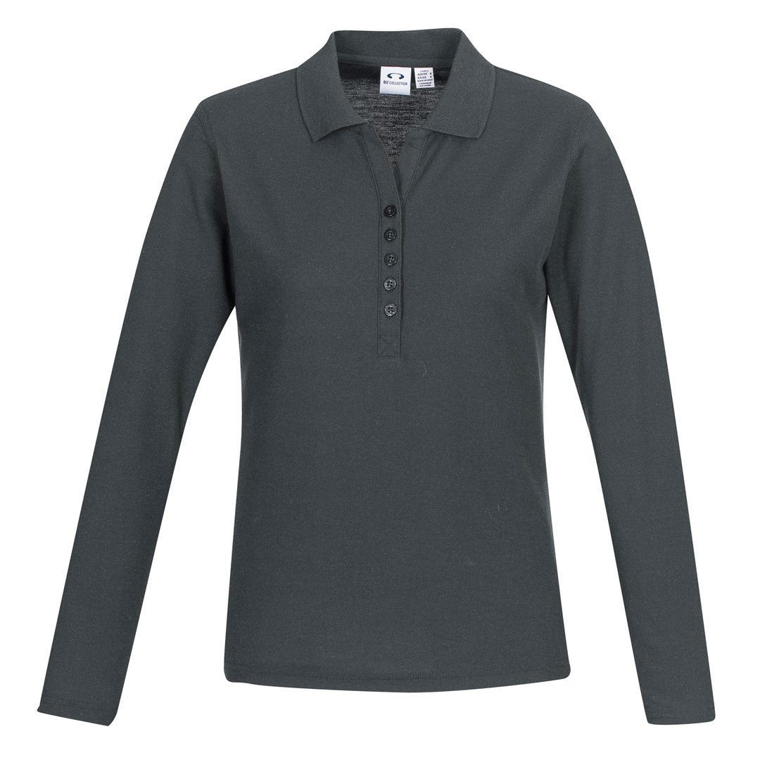 House of Uniforms The Crew Polo | Ladies | Long Sleeve Biz Collection Charcoal