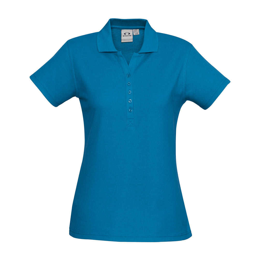 House of Uniforms The Crew Polo | Ladies Short Sleeve | Plus Biz Collection Cyan