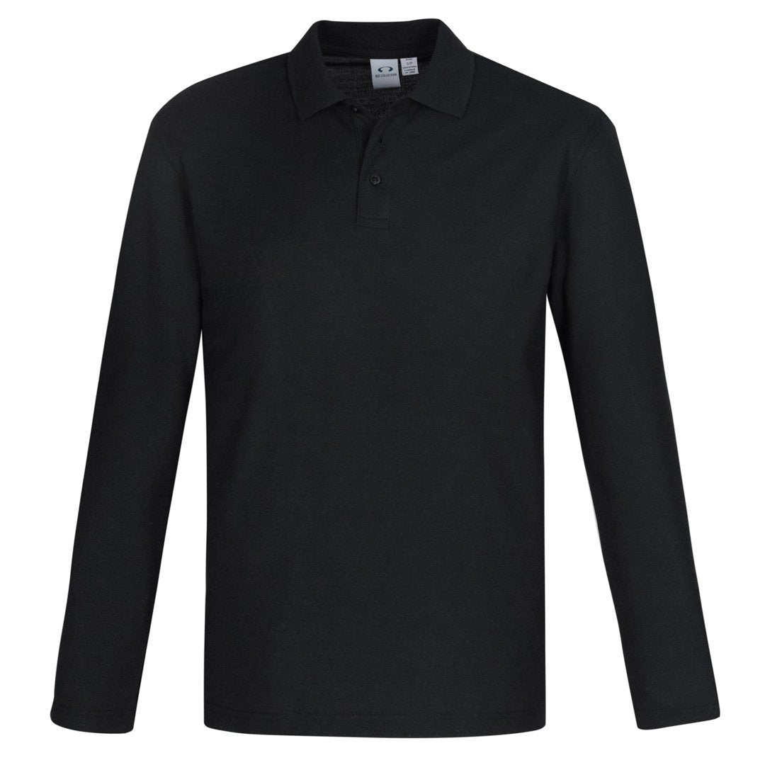 House of Uniforms The Crew Polo | Mens | Long Sleeve Biz Collection Black