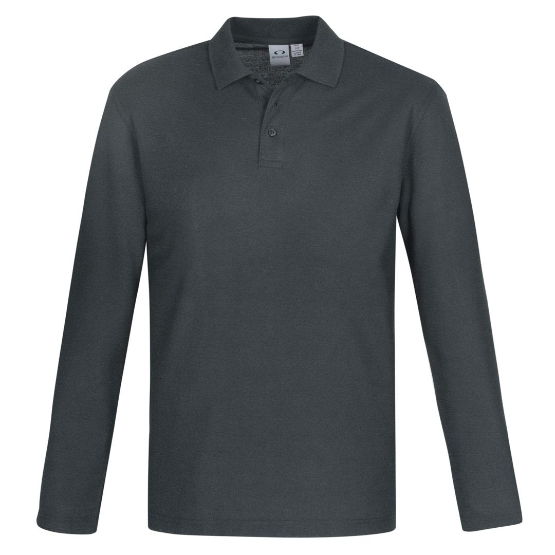 House of Uniforms The Crew Polo | Mens | Long Sleeve Biz Collection Charcoal