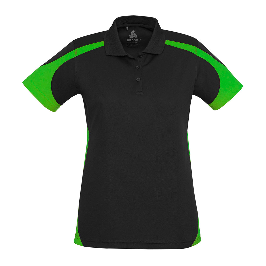 House of Uniforms The Talon Polo | Ladies | Short Sleeve Biz Collection Black/Green