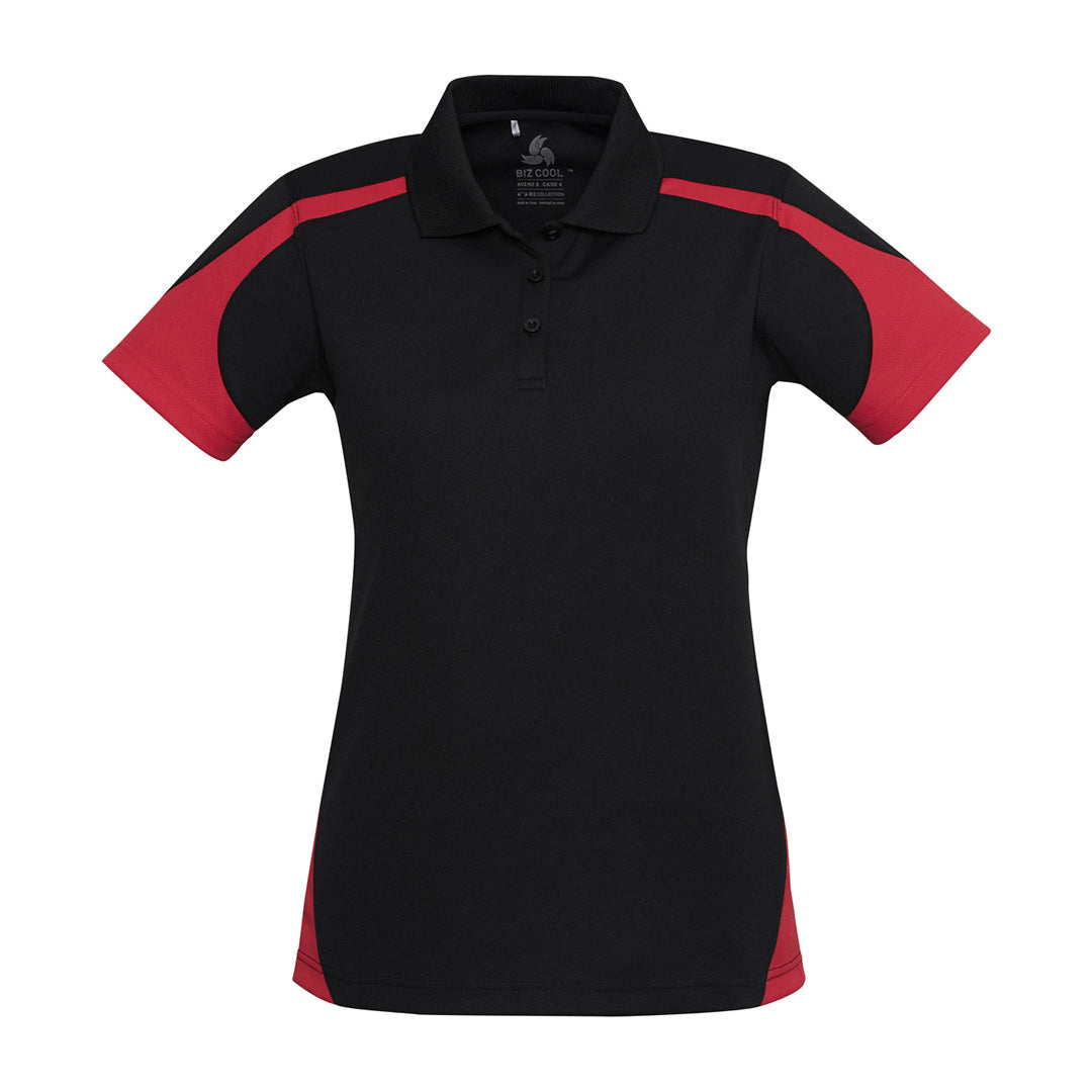 House of Uniforms The Talon Polo | Ladies | Short Sleeve Biz Collection Black/Red