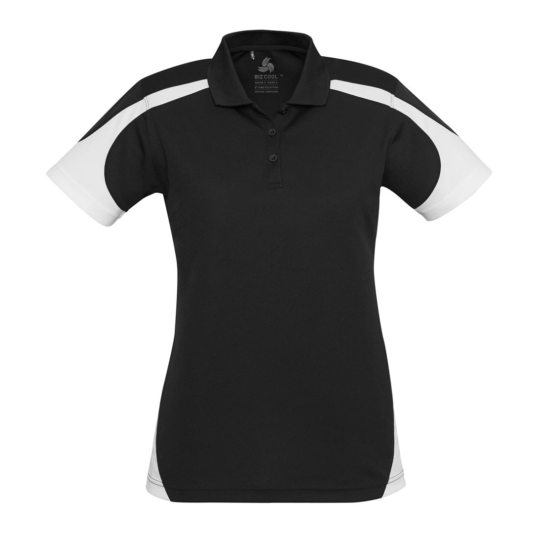 House of Uniforms The Talon Polo | Ladies | Short Sleeve Biz Collection Black/White