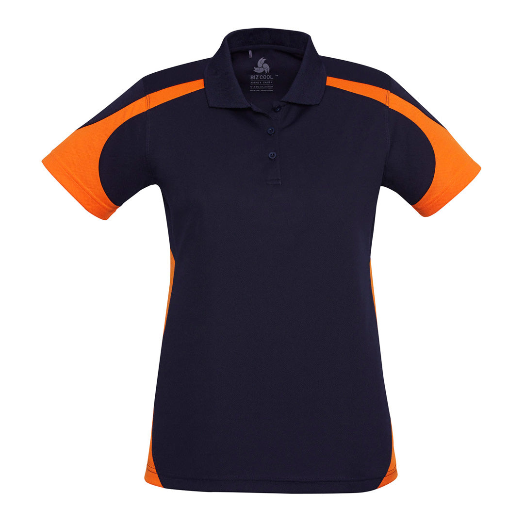 House of Uniforms The Talon Polo | Ladies | Short Sleeve Biz Collection Navy/Orange