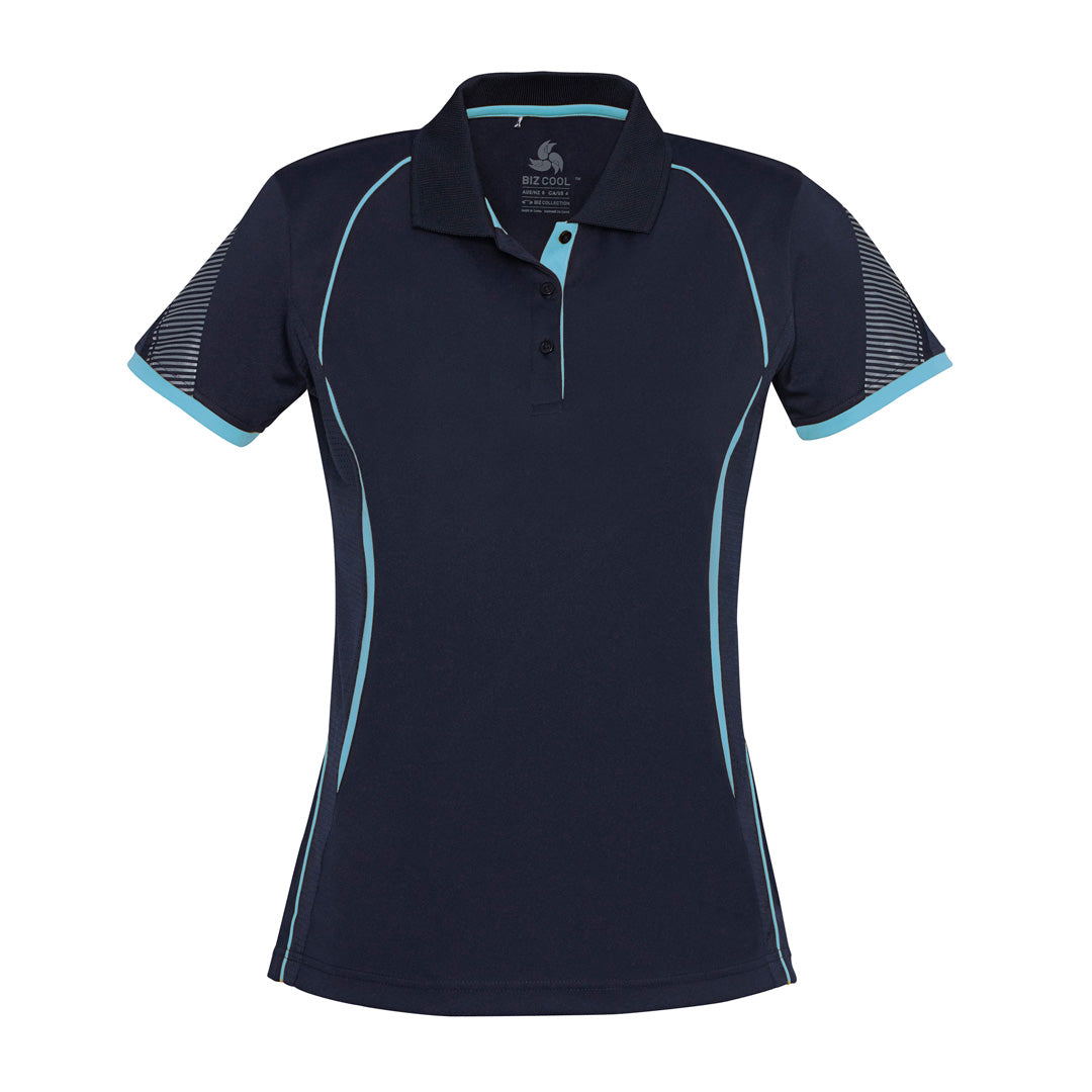 House of Uniforms The Razor Polo | Ladies | Short Sleeve | Plus Biz Collection Navy/Sky