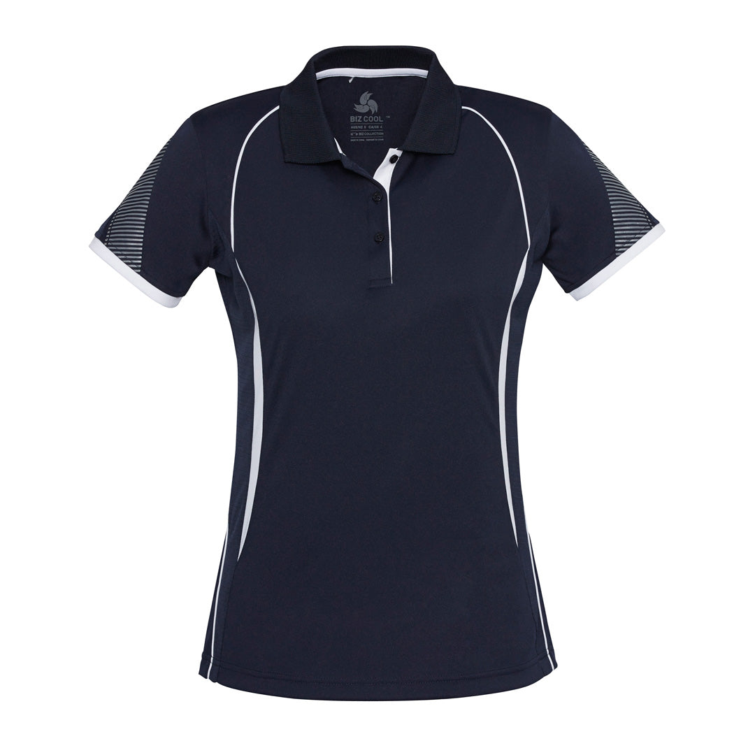 House of Uniforms The Razor Polo | Ladies | Short Sleeve Biz Collection Navy/White