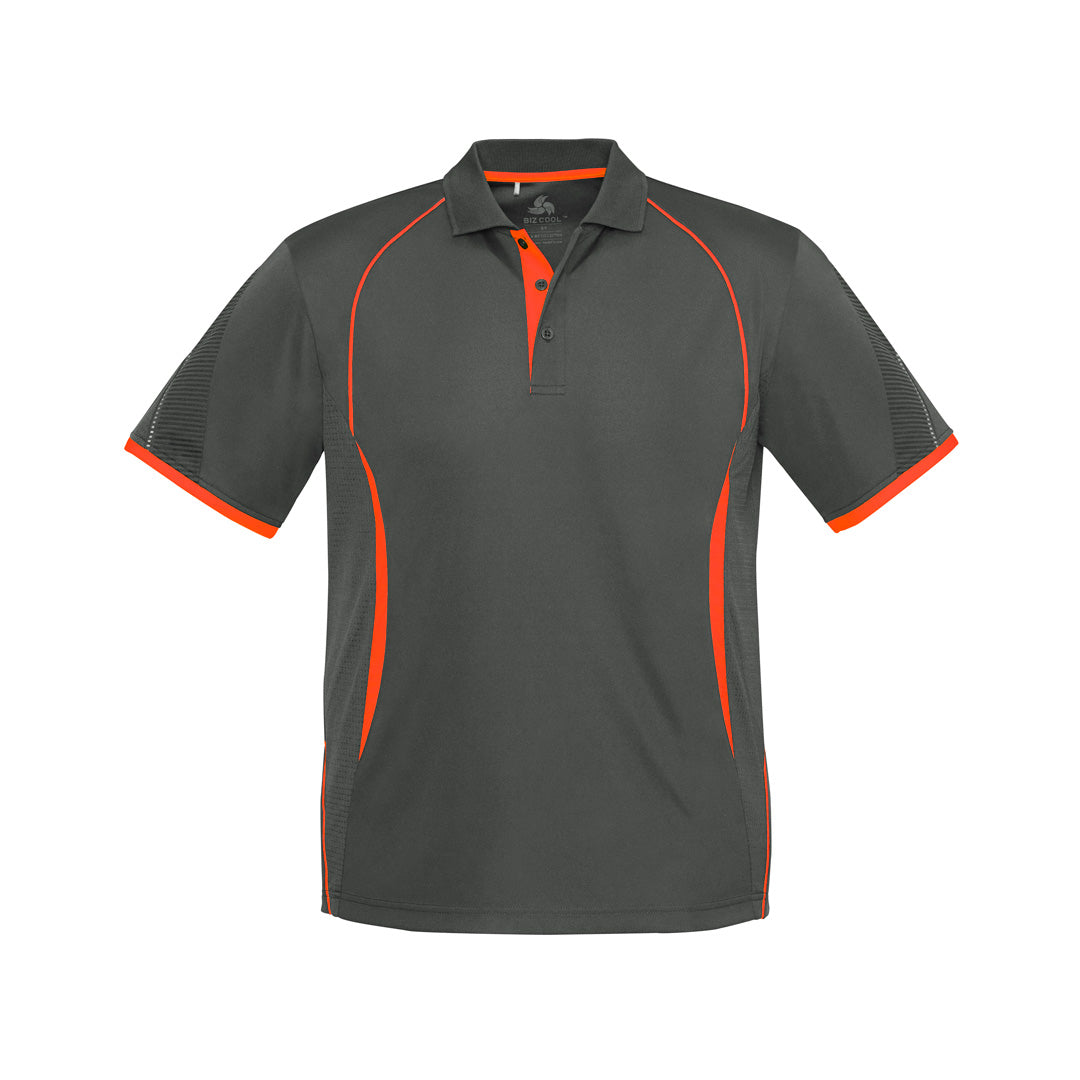 House of Uniforms The Razor Polo | Mens | Short Sleeve Biz Collection Grey/Orange