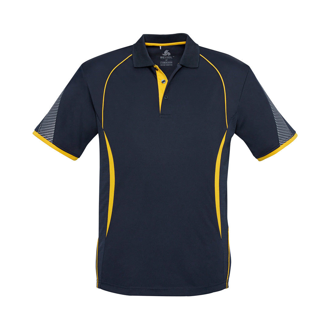 House of Uniforms The Razor Polo | Mens | Short Sleeve Biz Collection Navy/Gold