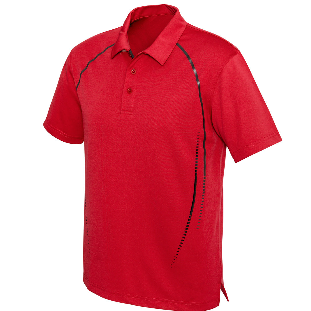 House of Uniforms The Cyber Polo | Mens | Short Sleeve Biz Collection Red/Silver