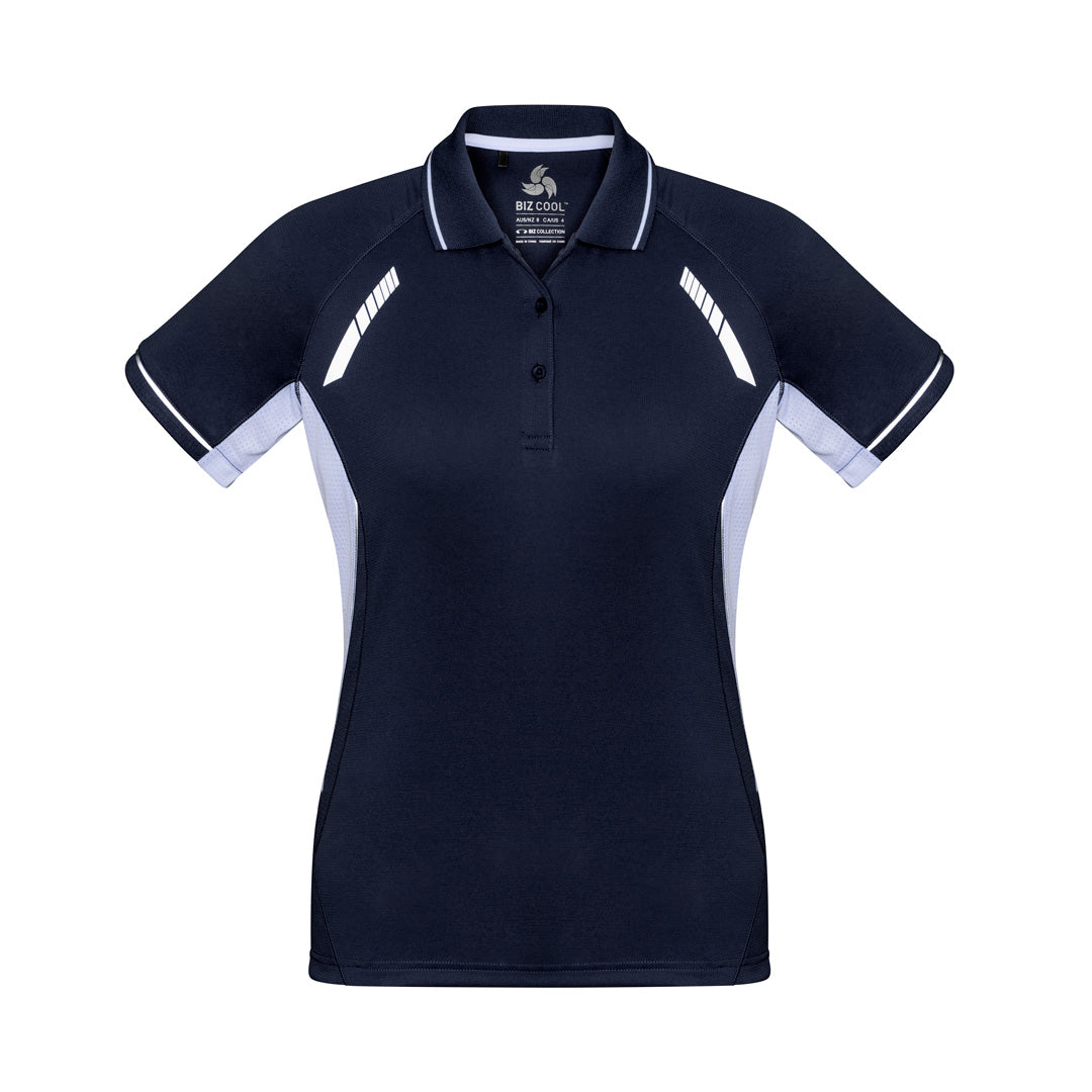 House of Uniforms The Renegade Polo | Ladies | Short Sleeve Biz Collection Navy/White/Silver