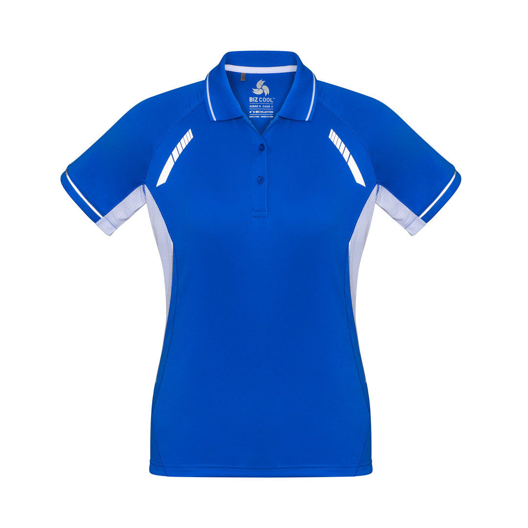 House of Uniforms The Renegade Polo | Ladies | Short Sleeve | Plus Biz Collection Royal/White/Silver