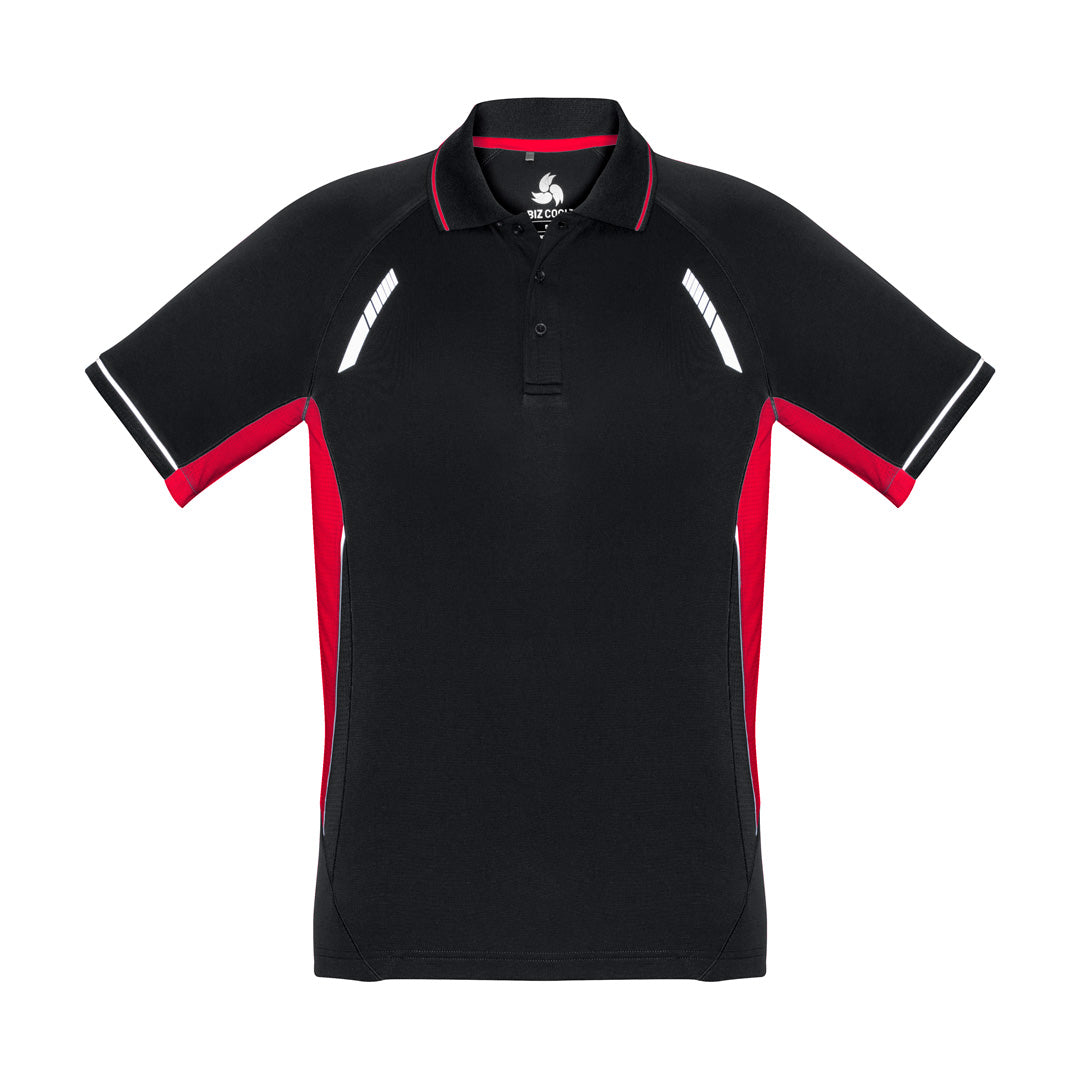 House of Uniforms The Renegade Polo | Mens | Short Sleeve Biz Collection Black/Red/Silver