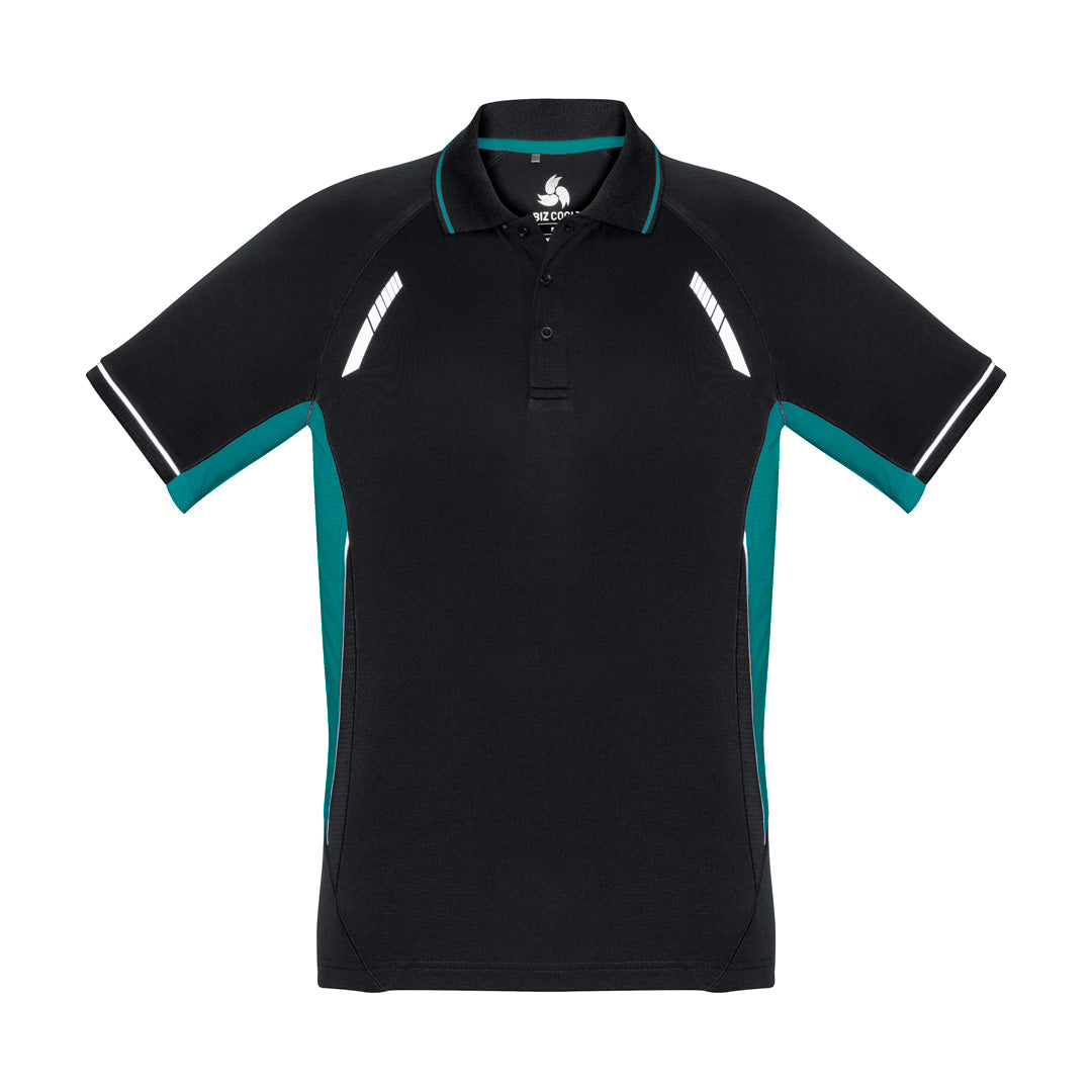 House of Uniforms The Renegade Polo | Mens | Short Sleeve Biz Collection Black/Teal/Silver