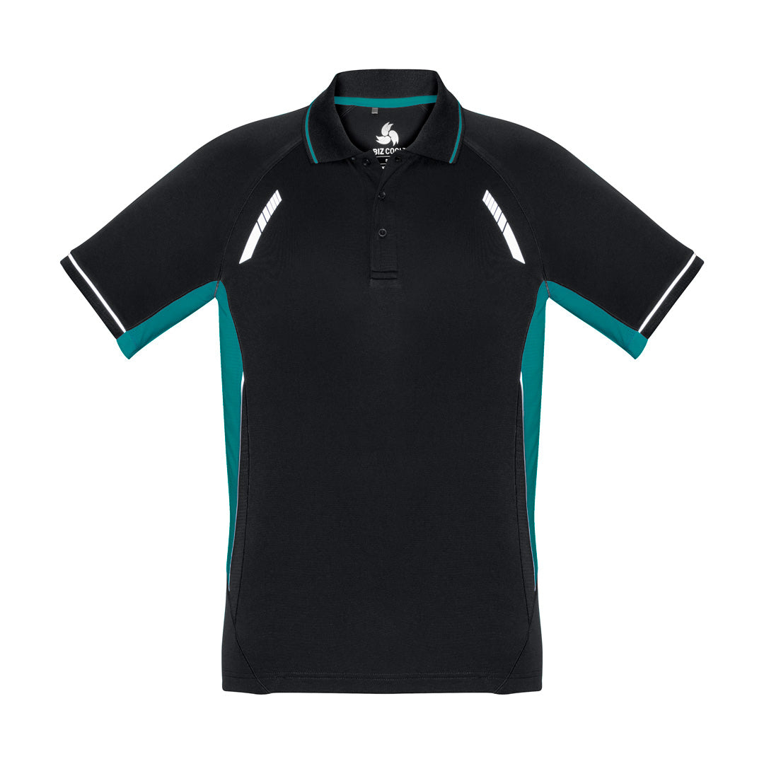House of Uniforms The Renegade Polo | Kids | Short Sleeve Biz Collection Black/Teal/Silver