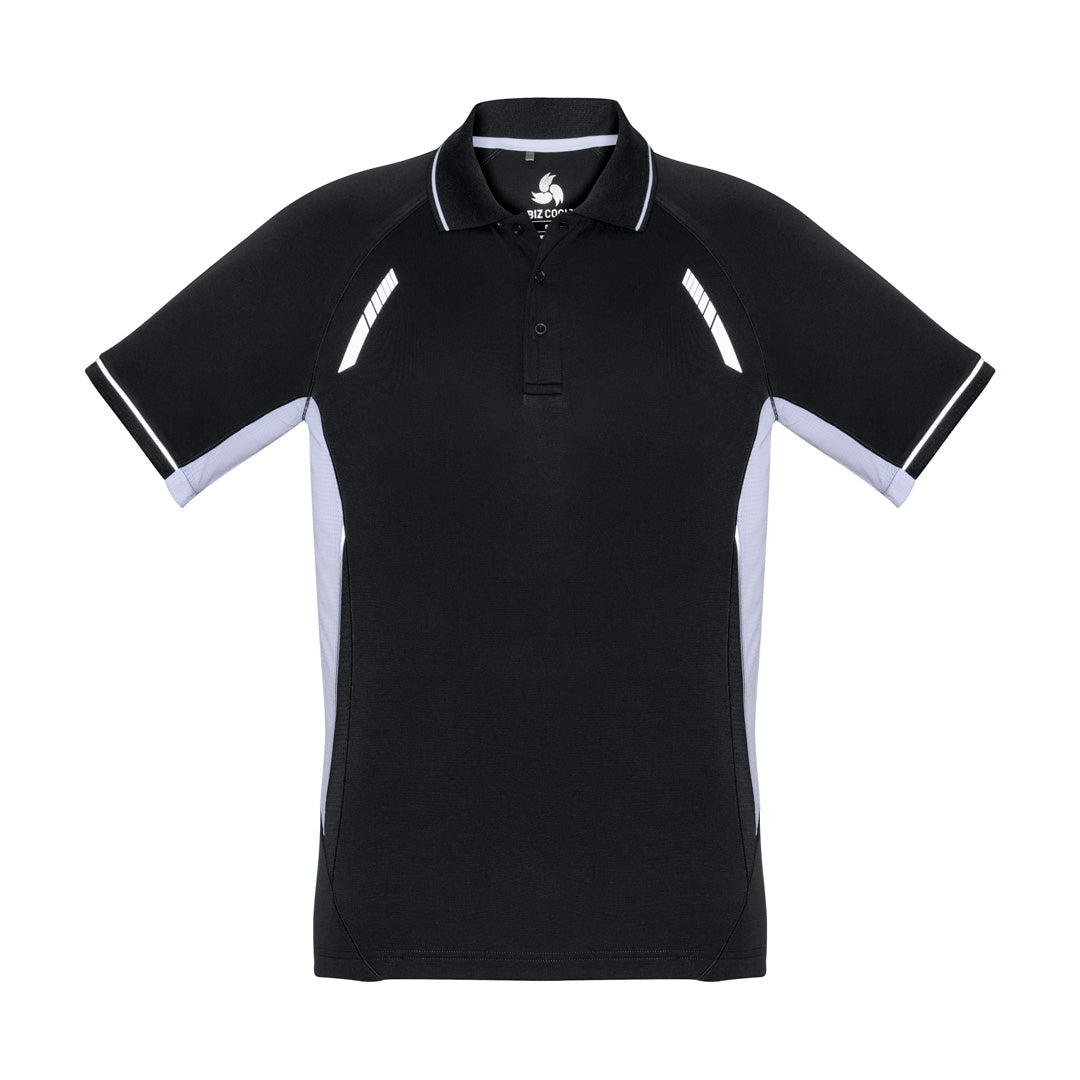 House of Uniforms The Renegade Polo | Mens | Short Sleeve Biz Collection Black/White/Silver