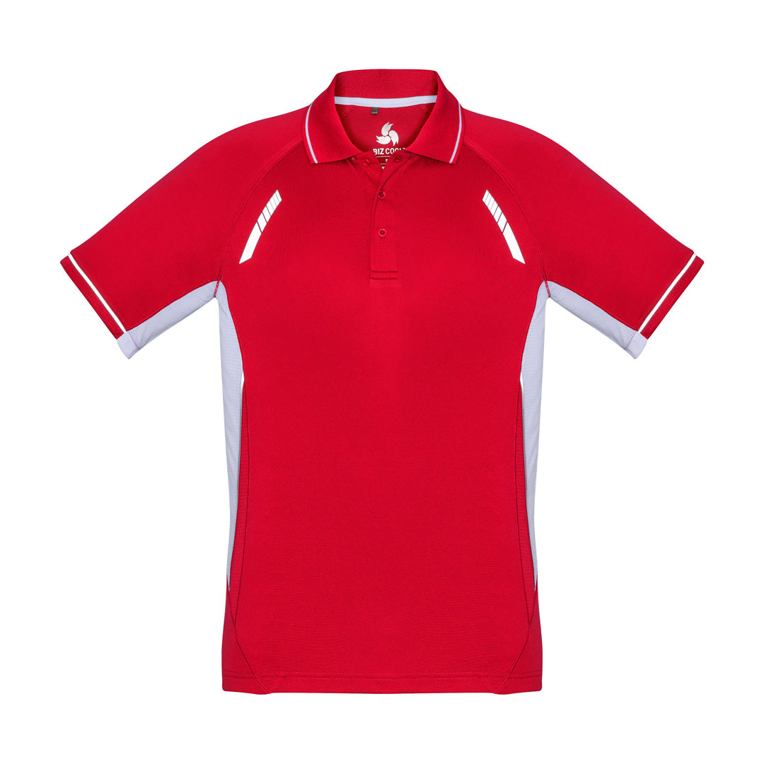 House of Uniforms The Renegade Polo | Mens | Short Sleeve Biz Collection Red/White/Silver