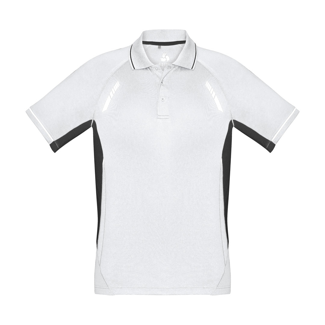 House of Uniforms The Renegade Polo | Mens | Short Sleeve Biz Collection White/Black/Silver