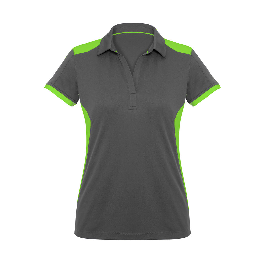 House of Uniforms The Rival Polo | Ladies | Short Sleeve Biz Collection Grey/Lime