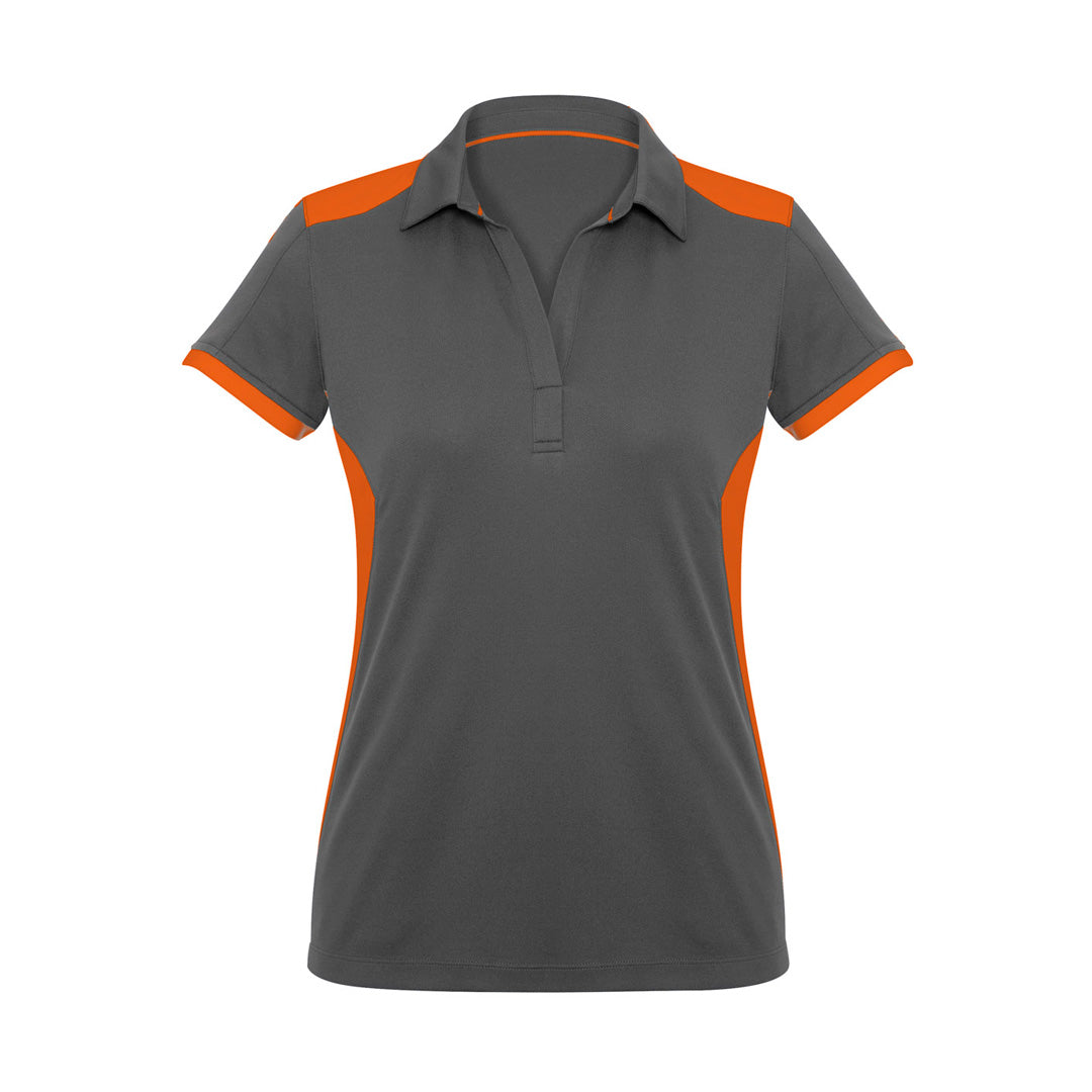 House of Uniforms The Rival Polo | Ladies | Short Sleeve Biz Collection Grey/Orange